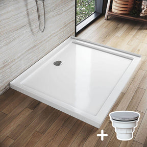Rectangular Durable Solid Acrylic Fiberglass Shower Base White - Elegant Showers AU