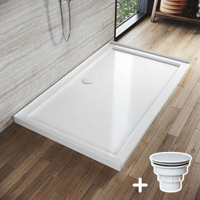 Rectangular Durable Solid Acrylic Fiberglass Shower Base White - Elegant Showers AU