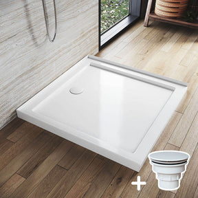 Rectangular Durable Solid Acrylic Fiberglass Shower Base White - Elegant Showers AU