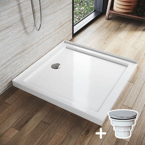 Rectangular Durable Solid Acrylic Fiberglass Shower Base White - Elegant Showers AU