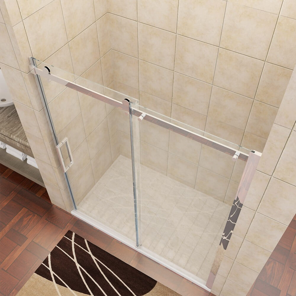 Elegant Showers Frameless Sliding Shower Door Fits Adjustable - Elegantshowers