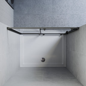 Sliding door shower enclosure, black framed, two-panel sliding shower screen
