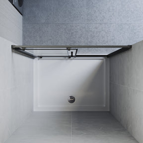 Sliding door shower enclosure, black framed, two-panel sliding shower screen