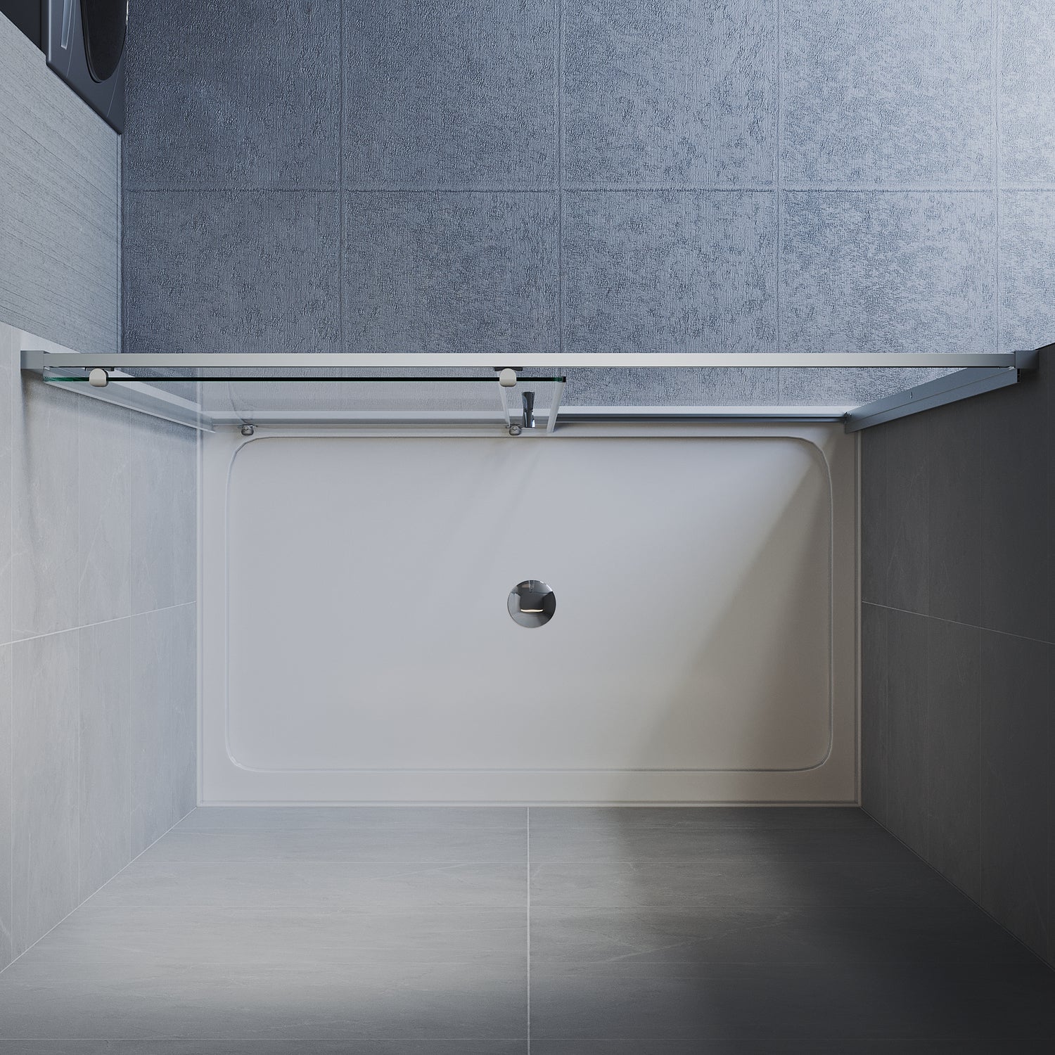 Sliding Shower Door with 5 mm Clear Glass Panel, Reversible Shower Enclosure,  Chrome colour matte frame