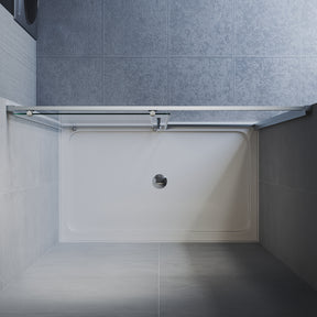 Sliding Shower Door with 5 mm Clear Glass Panel, Reversible Shower Enclosure,  Chrome colour matte frame