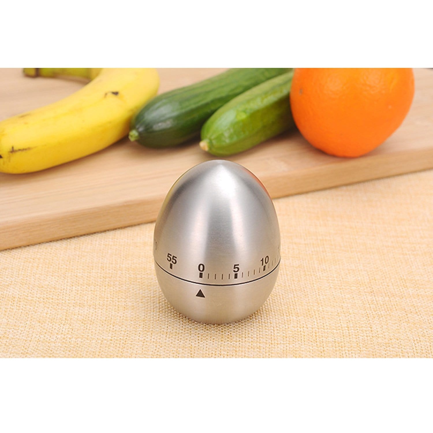 ELEGANT Kitchen Timer Egg Shaped Stainless Steel Cooking Timer Mechanical Rotating - Elegantshowers