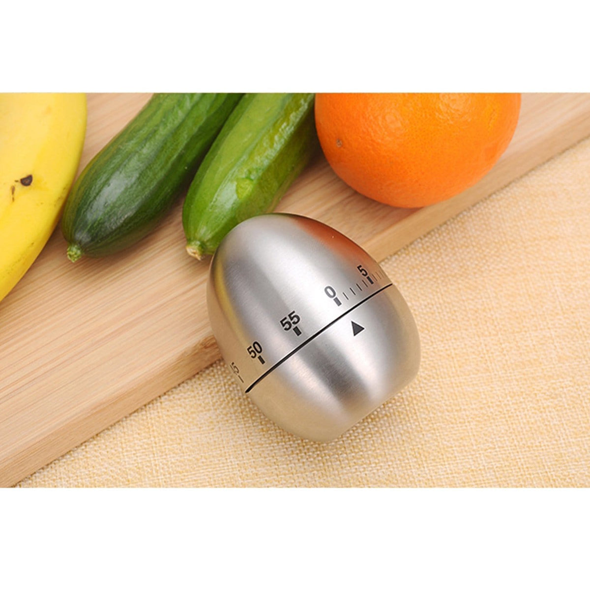 ELEGANT Kitchen Timer Egg Shaped Stainless Steel Cooking Timer Mechanical Rotating - Elegantshowers