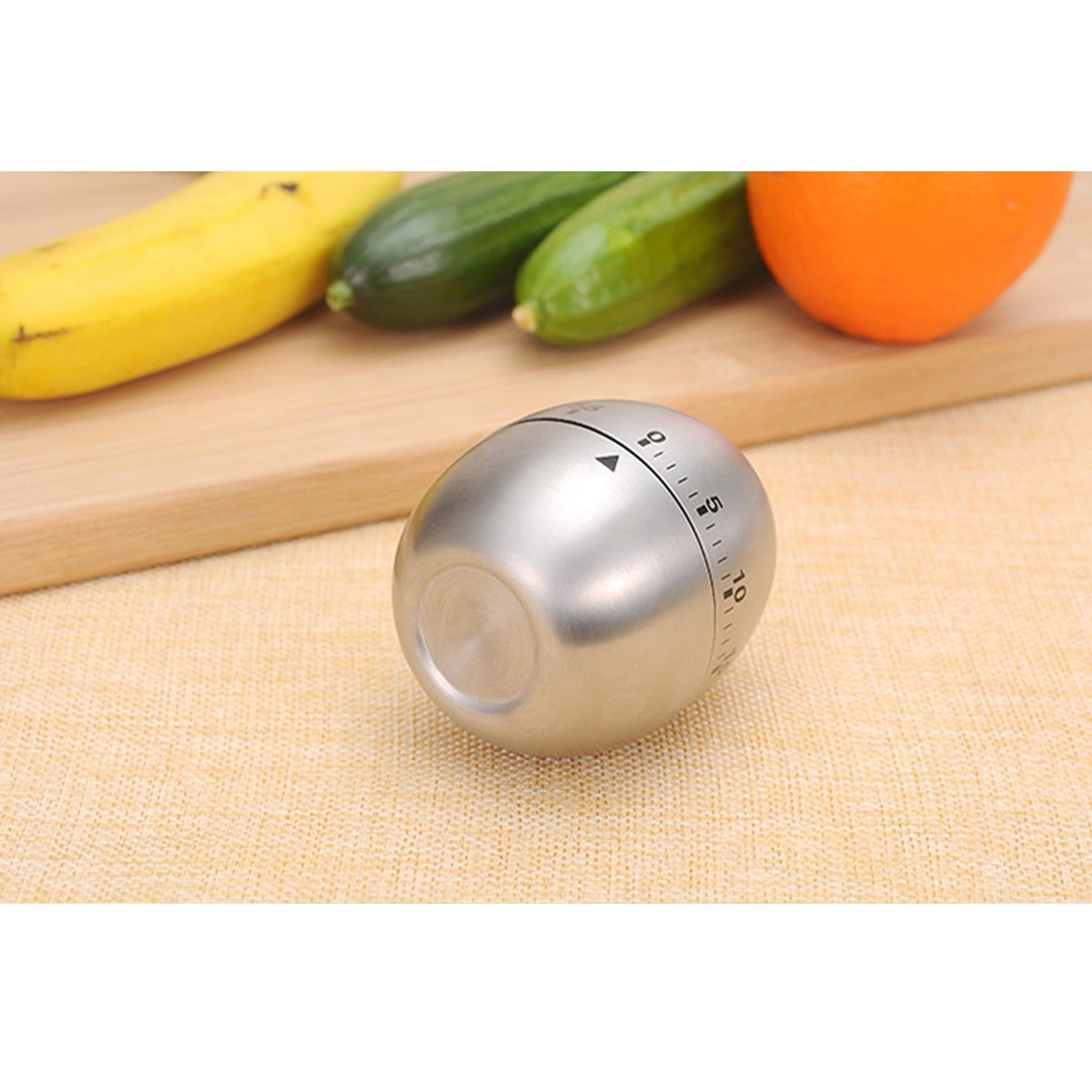 ELEGANT Kitchen Timer Egg Shaped Stainless Steel Cooking Timer Mechanical Rotating - Elegantshowers