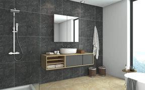 Bathroom Mirror Cabinet Storage Polished Stainless Steel Wall Mounted 750x150x710mm - Elegantshowers