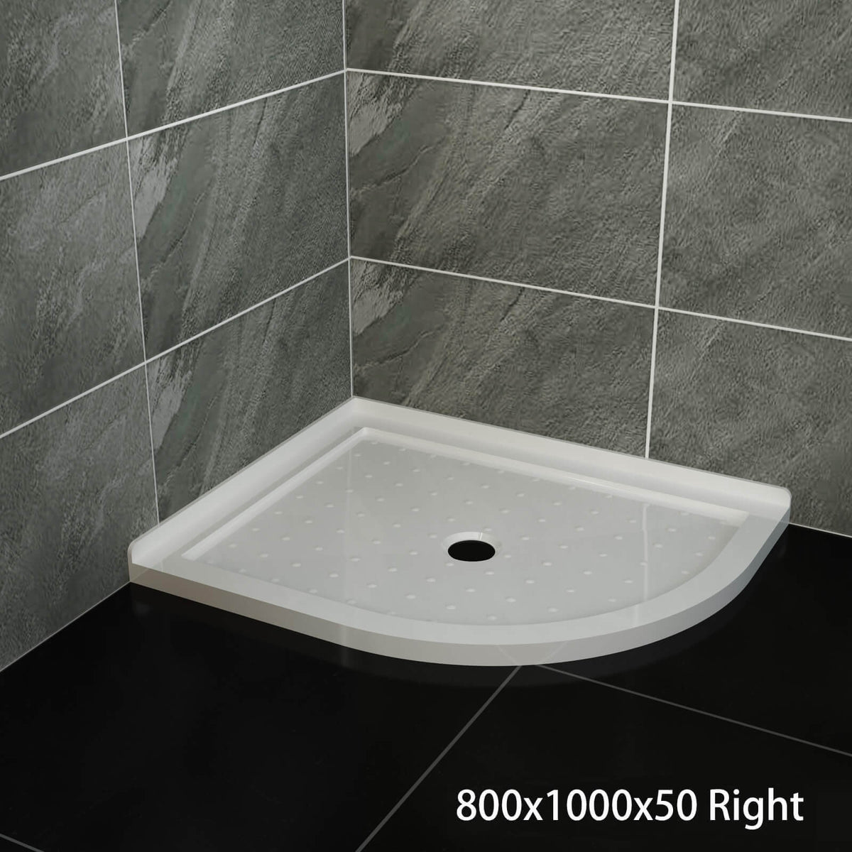 ELEGANT SHOWERS Extra Strong Acrylic Fiberglass Curved Shower Base-800x1000mm - Elegantshowers