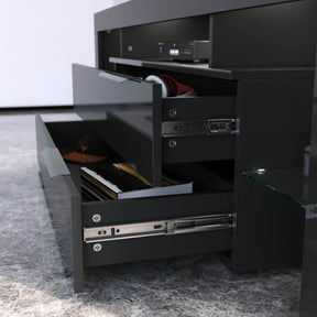 1600mm 16 Colors LED TV Entertainment Storage Unit Black - Elegantshowers