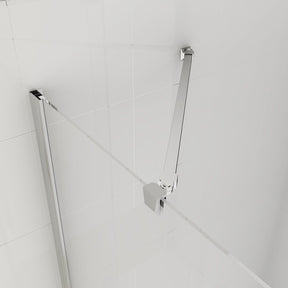 Fully Frameless Pivot Shower Screen Bathroom Cubical Safety Glass Support Bar - Elegantshowers