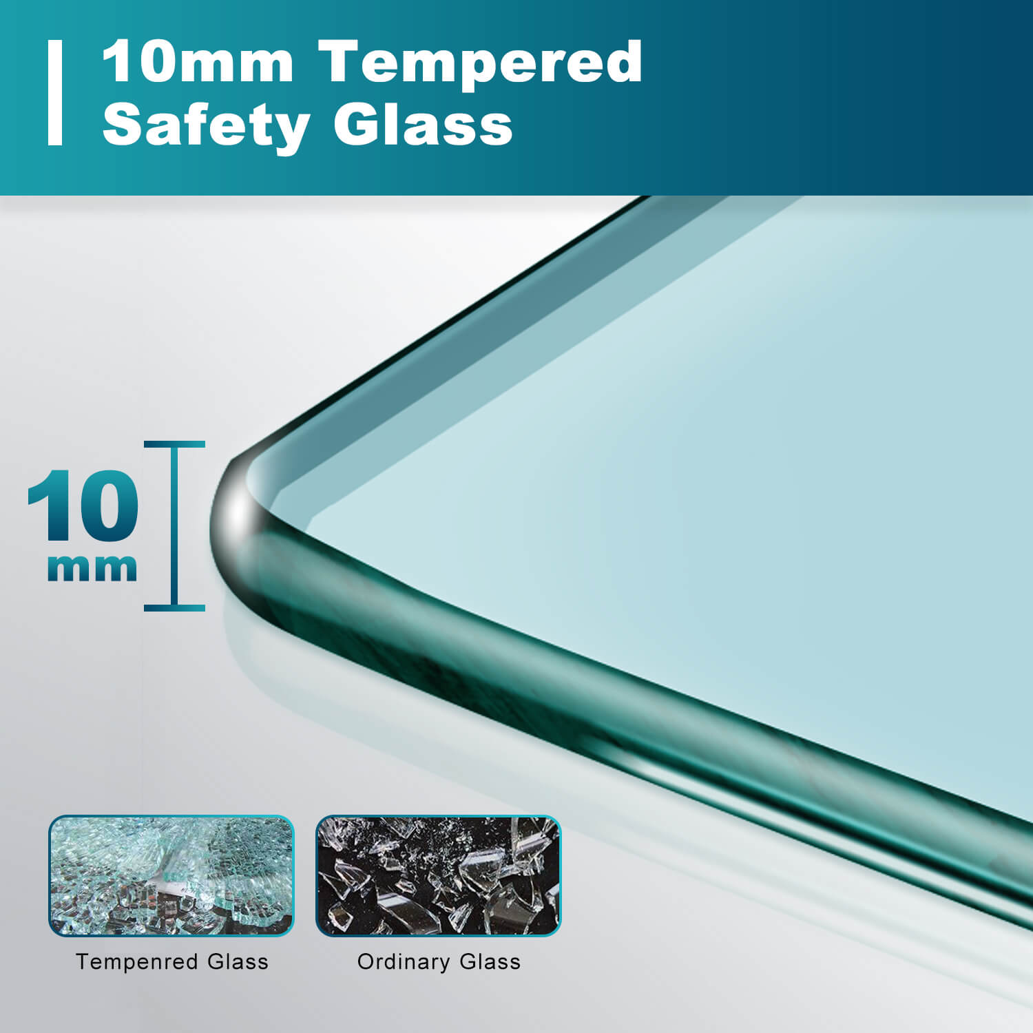 10mm Fully Frameless Shower Screen Enclosure Silver