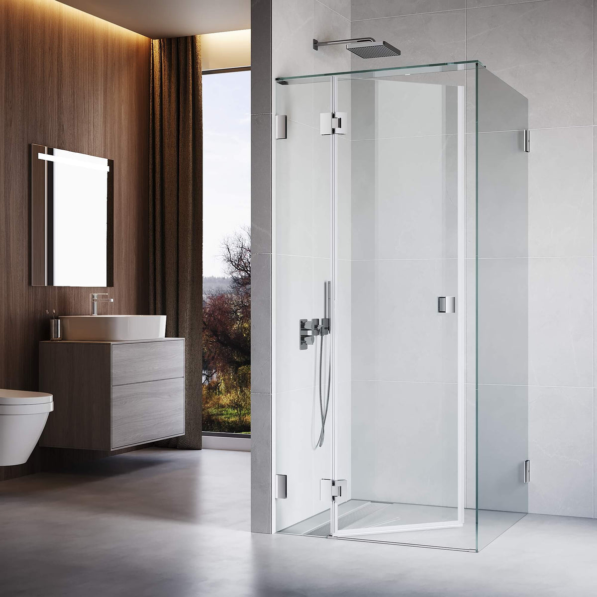 10mm Fully Frameless Shower Screen Enclosure Silver