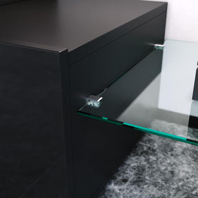 2000mm 16 Colors LED TV Entertainment Storage Unit Black - Elegantshowers