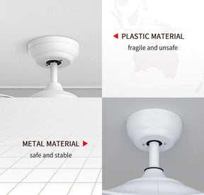 1320mm 52" Ceiling Fan DC 3 Blades With LED Light And Remote Control - Elegantshowers