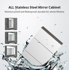 Bathroom Mirror Cabinet Wall Hung Shaving Storage Cupboard 1000x130x710mm - Elegantshowers