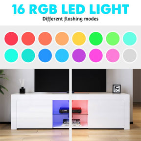 1500mm 16 Colors LED TV Entertainment Storage Unit White Detail 2