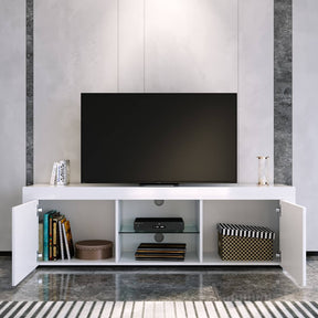 1500mm 16 Colors LED TV Entertainment Storage Unit White Open