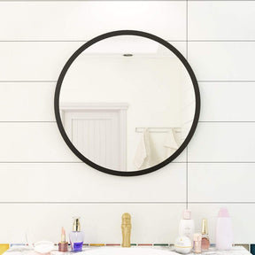 60/70cm Round Wall Mirror Metal Framed Bathroom Decor Leather Belt Optional - Elegantshowers