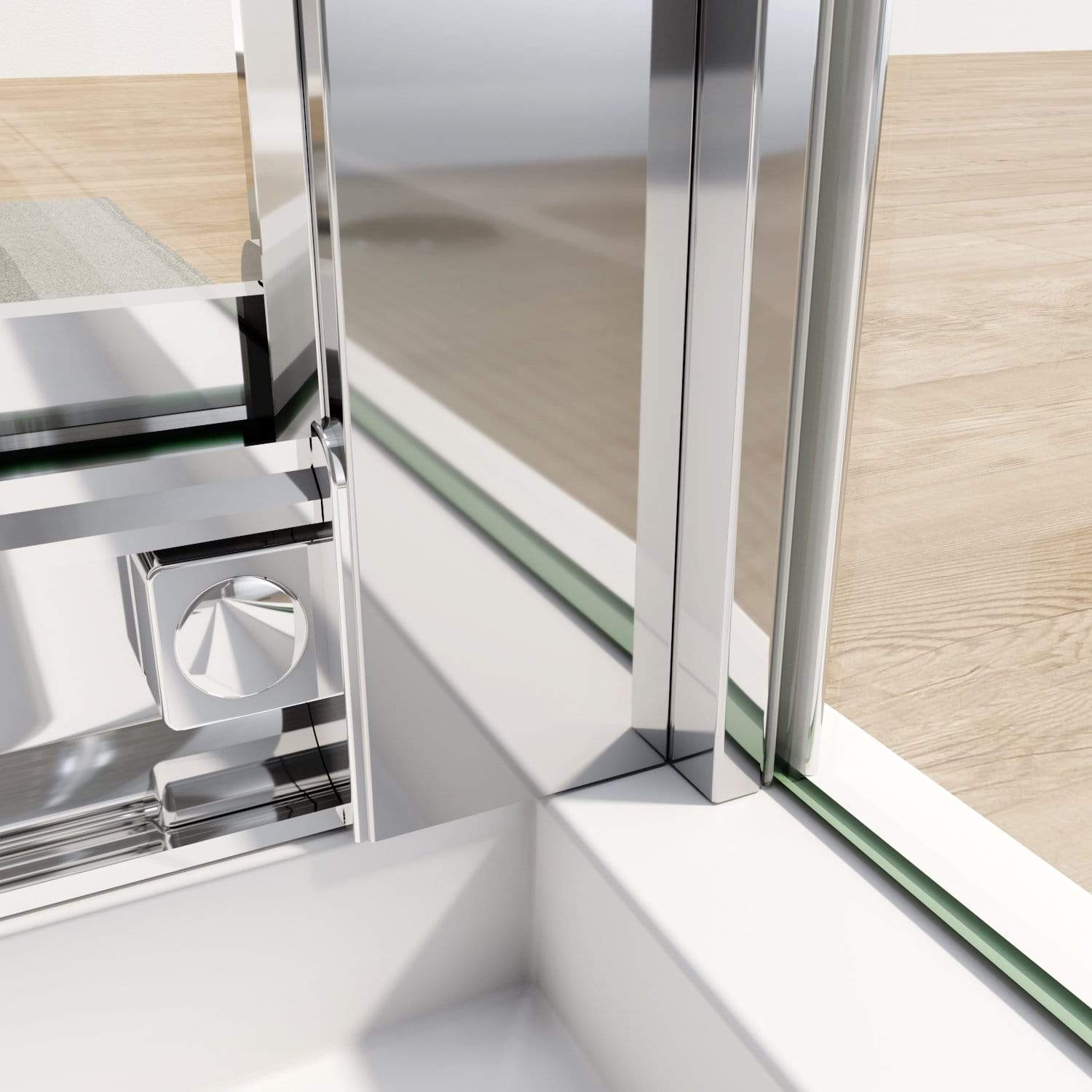 ELEGANT SHOWERS 3 Panel Sliding Door with Side panel Shower Enclosure Aluminum- Elegantshowers