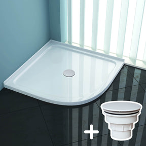 ELEGANT SHOWERS Durable Acrylic Fiberglass Curved Shower Base