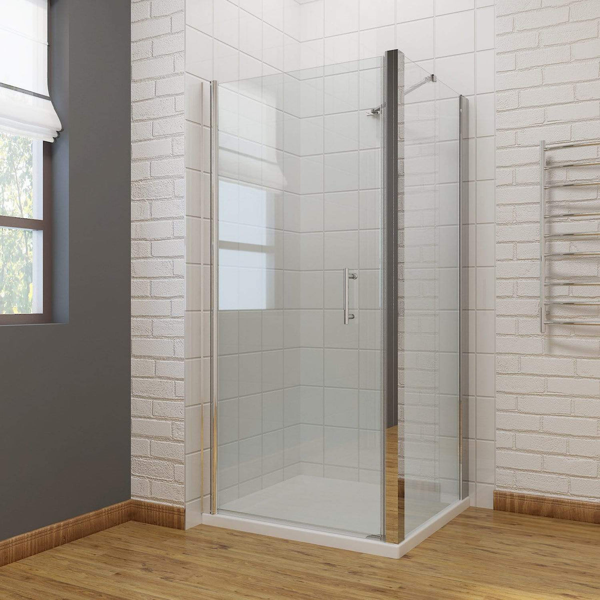ELEGANT SHOWERS Bathroom Frameless Pivot Shower Screen - Elegantshowers