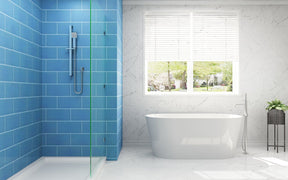 ELEGANT SHOWERS Square Hand Held Shower Head Spray Sliding Rail Set - Elegantshowers