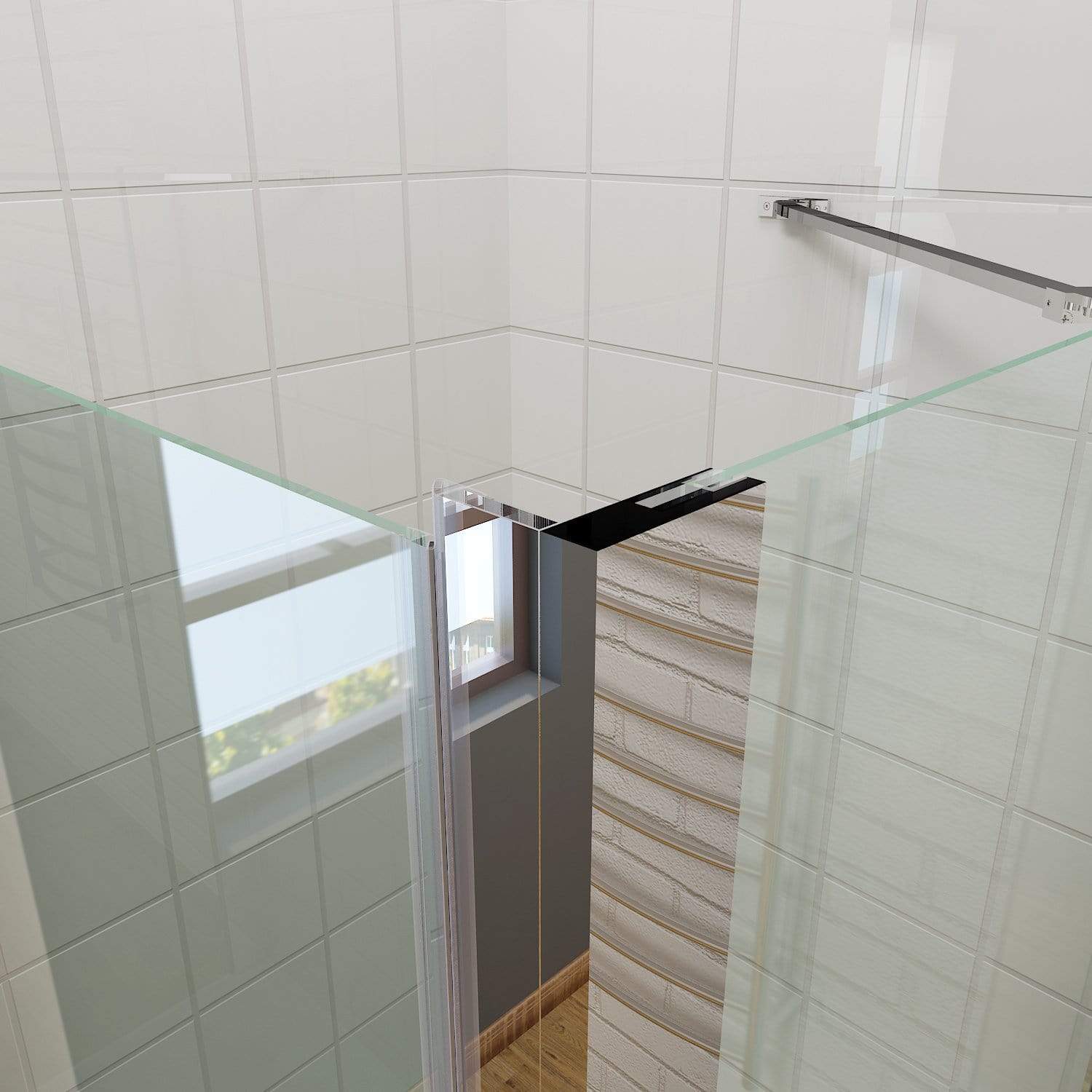 ELEGANT SHOWERS Bathroom Frameless Pivot Shower Screen - Elegantshowers