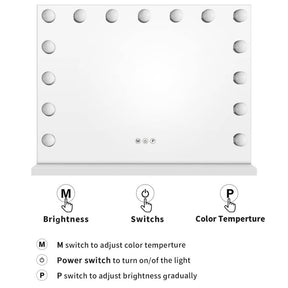 3 light modes with smart touch control make up mirror with lights detail 5