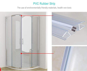 Silver Curved Shower Enclsoure Round Sliding Door PVC Rubber Strip - Elegantshowers
