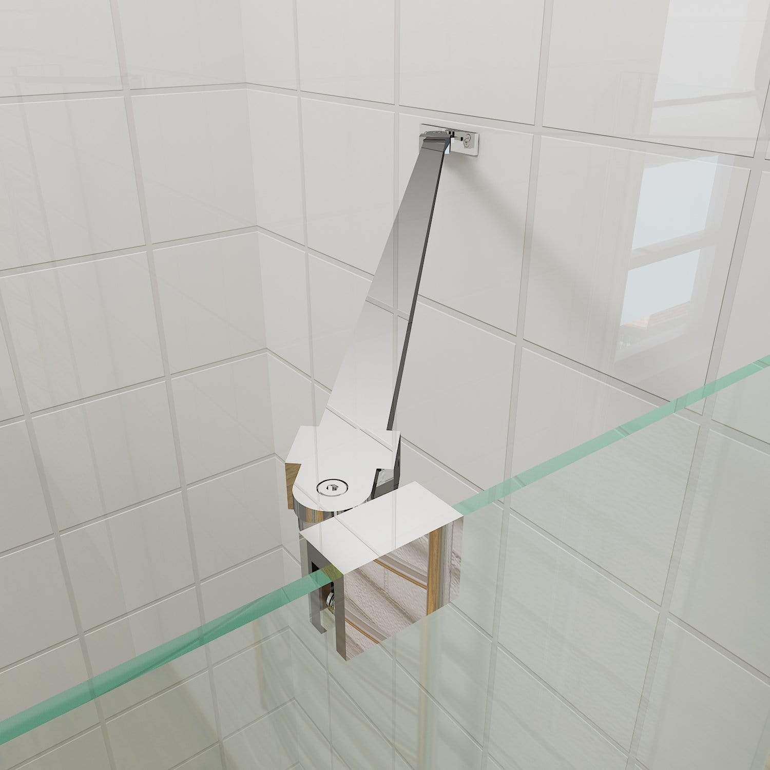 ELEGANT SHOWERS Bathroom Frameless Pivot Shower Screen Support Bar- Elegantshowers