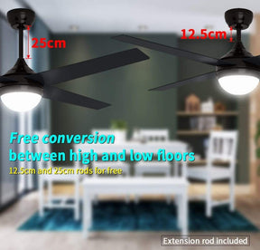 1200mm 48" Ceiling Fan AC 4 Blades With LED Light And Remote Control - Elegantshowers