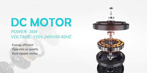 48" 1200mm Ceiling Fan DC 3 Blades With Color Change LED Light & Remote Control - Elegantshowers