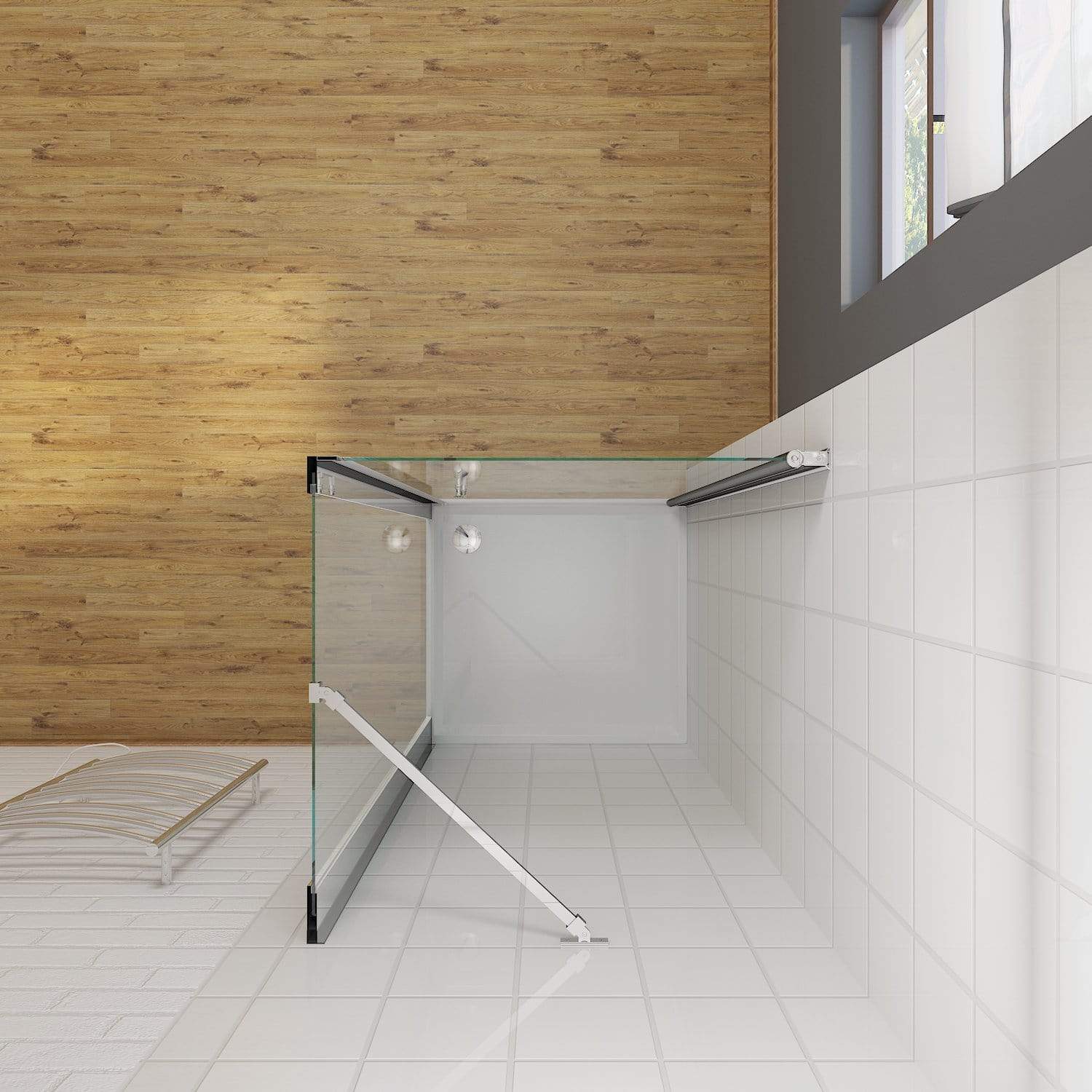 ELEGANT SHOWERS Bathroom Frameless Pivot Shower Screen - Elegantshowers