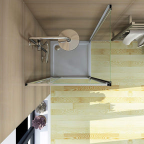 ELEGANT SHOWERS Semi-Frameless Pivot Shower Screen Cubical Adjustable - Elegantshowers