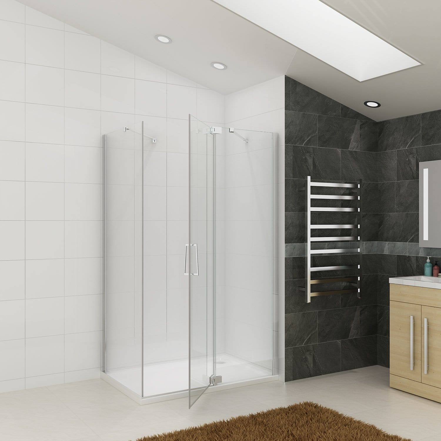 Fully Frameless Pivot Shower Screen Bathroom Cubical Safety Glass - Elegantshowers
