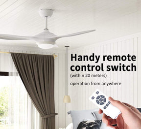 1320mm 52" Ceiling Fan DC 3 Blades With LED Light And Remote Control - Elegantshowers
