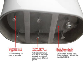 ELEGANT SHOWERS Bathroom Round Bath Tub Freestanding Acrylic-1500x700x600mm - Elegantshowers
