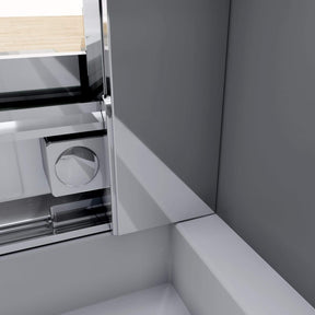 ELEGANT SHOWERS 3 Panel Sliding Door with Side panel Shower Enclosure Alumium- Elegantshowers