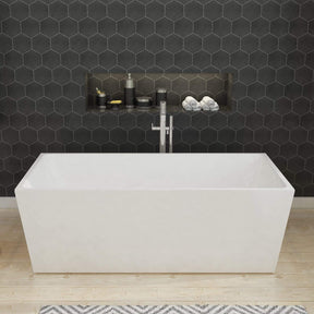 ELEGANT SHOWERS Bathroom Square Free Standing Bath Tub Acrylic-1500/1700x800x600mm - Elegantshowers