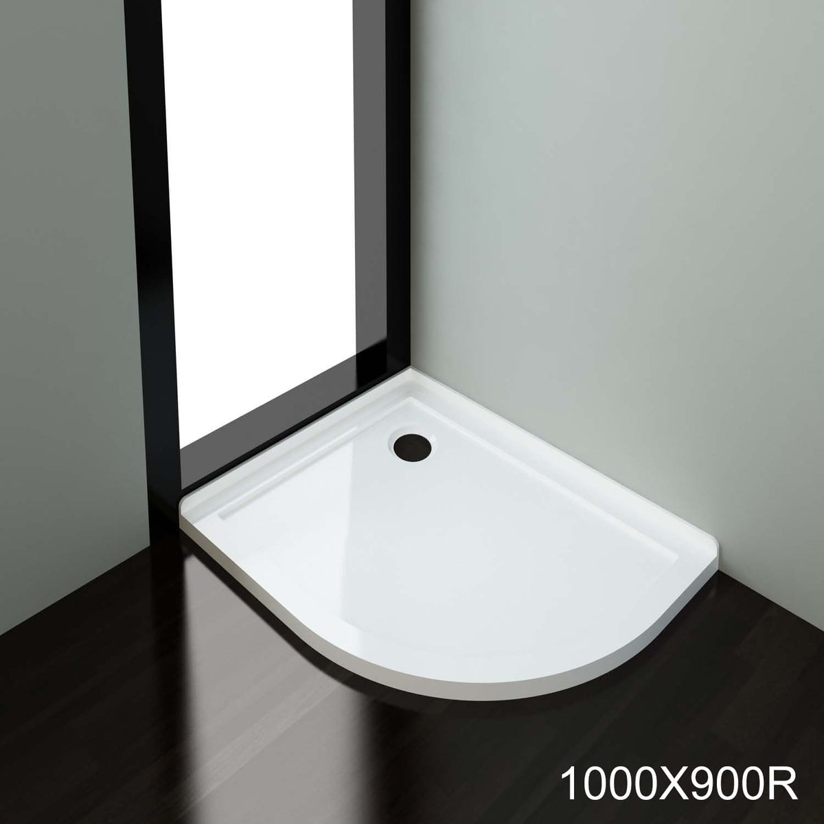 ELEGANT SHOWERS Light Weight Urethane-marble Curved Shower Base-900x1000mm - Elegantshowers