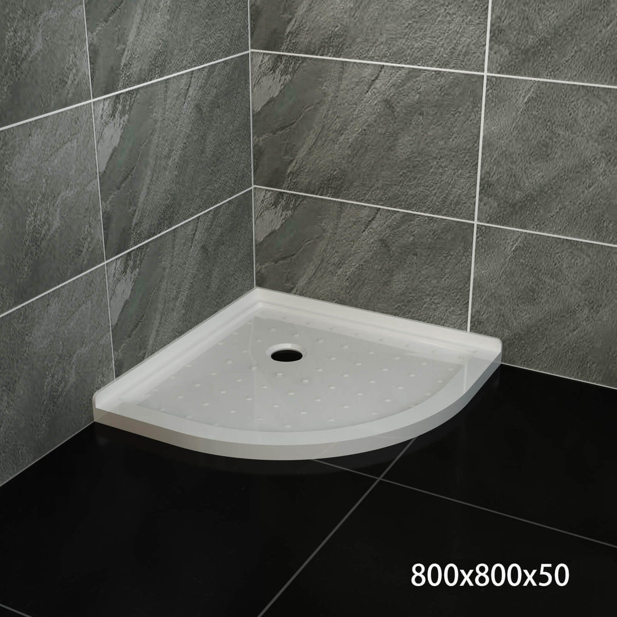 ELEGANT SHOWERS Extra Strong Acrylic Fiberglass Curved Shower Base-800x800mm - Elegantshowers