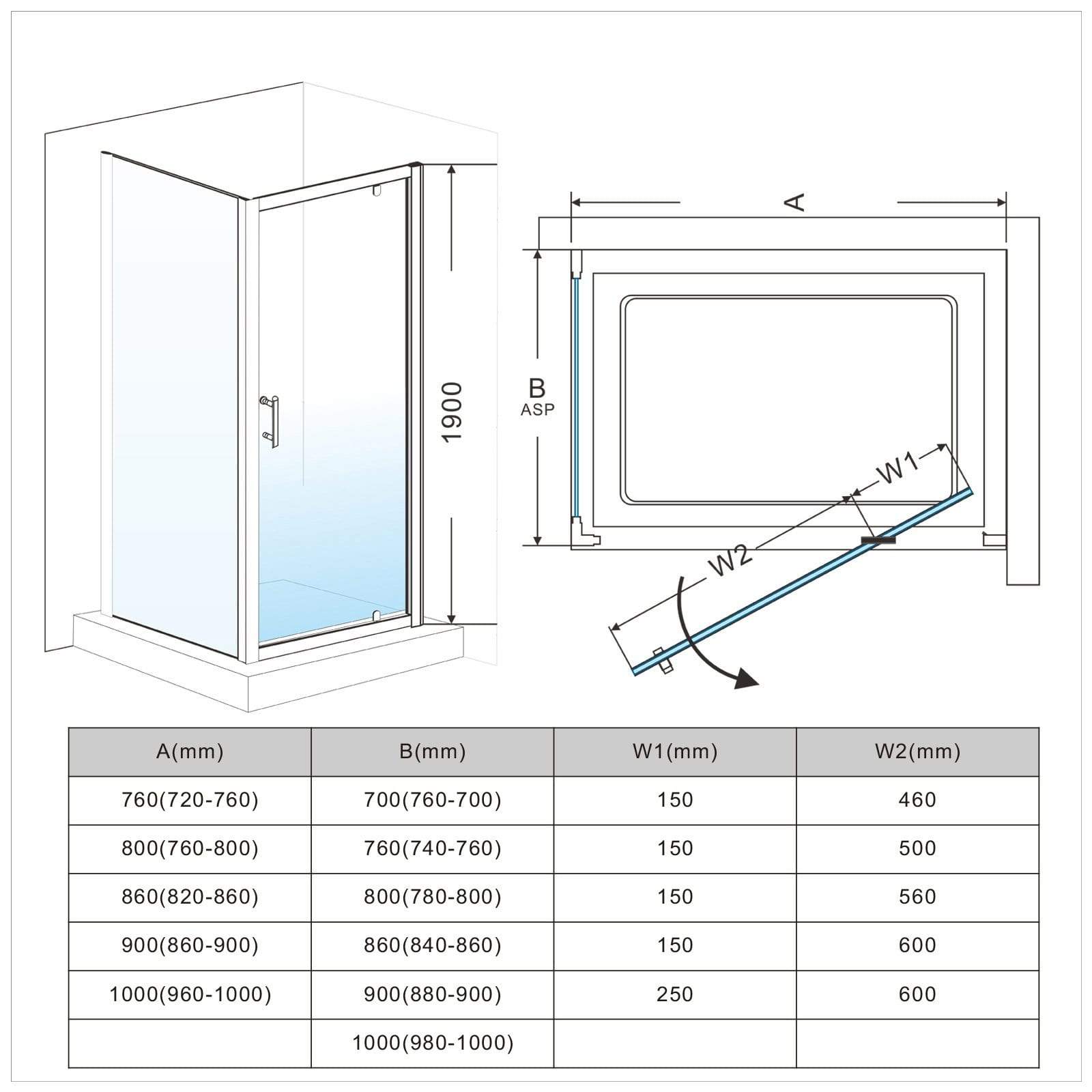 ELEGANT SHOWERS Framed Pivot Shower Screen - Elegantshowers