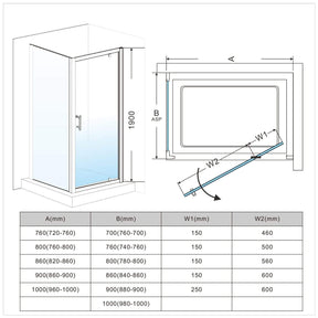 ELEGANT SHOWERS Framed Pivot Shower Screen - Elegantshowers