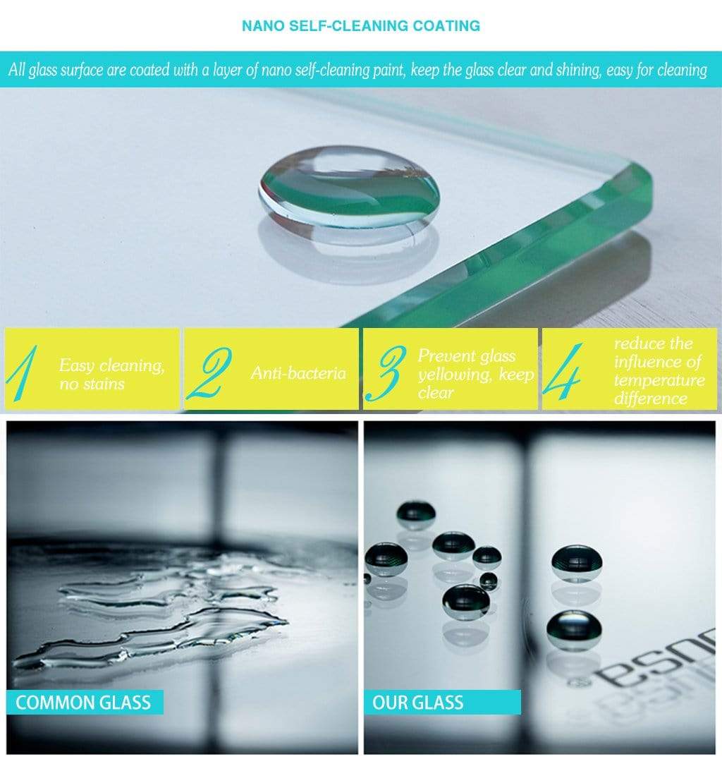 Silver Curved Shower Enclsoure Round Sliding Door Nano Glass - Elegantshowers
