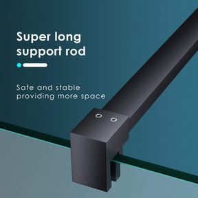 ELEGANT SHOWERS Walk In Shower Screen Black Hardware Enclosure Super Rod