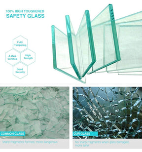 Frameless Over Bath Shower Screen Swing Panel 100% Failsafe 800x1450mm - Elegantshowers