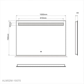 ELEGANT SHOWERS 1000x700mm Bathroom LED Mirror Touch Switch - Elegantshowers