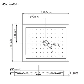 ELEGANT SHOWERS Rectangular Square Shower Screen Base Thickened Acrylic - Elegantshowers